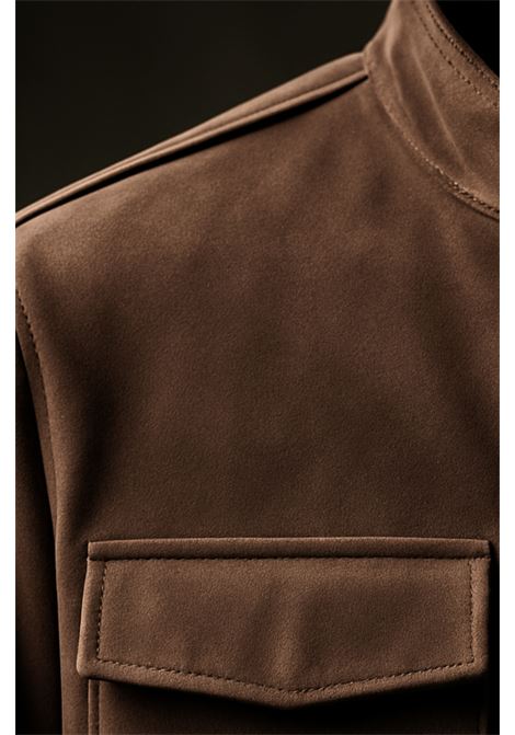 Giubbotto Uomo in Pelle Marrone con Colletto Coreana - Paolo Pecora Milano PAOLO PECORA | Giubbotti | ZO21 T2002230
